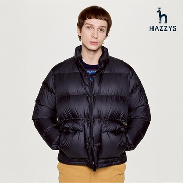 【HAZZYS】男款炭灰色輕量柔軟舒適保暖羽絨外套 YZWUD501
