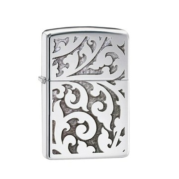├登山樂┤美國 Zippo Zippo Script 防風打火機 花藝-鏡面鍍鉻射印 # 28530