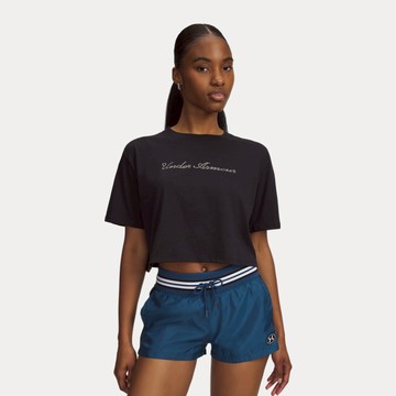 【UNDER ARMOUR】女 WM CROP 短版T-Shirt  6010588-001