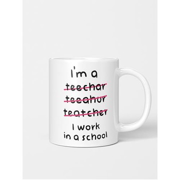 I'm a teacher I work in a school 陶瓷杯子老師工作水杯 馬克杯
