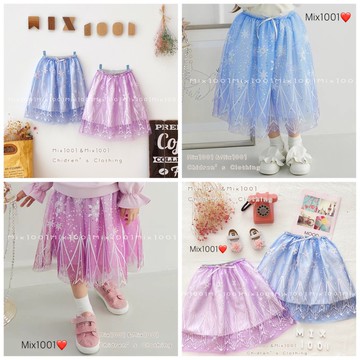 🌈✨雪花❄️印圖公主裙✨兒童網紗裙 5-17