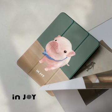 INJOY mall iPad Pro12.9/Pro13/Air13 系列 波波迷你豬 附筆槽平板保護套