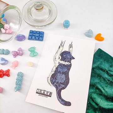 KR474_口紅堂明信片_賓士貓4_candy1313588 postcard