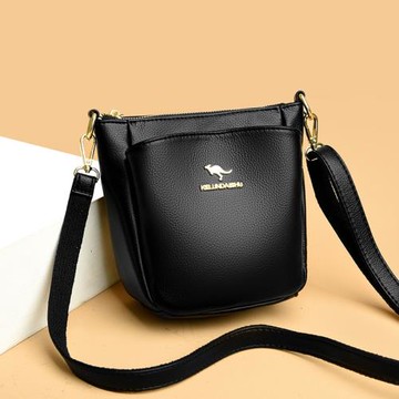 軟皮小包包休閑百搭2025新款時尚零錢包中年媽媽水桶包單肩斜挎包