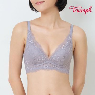 澎澎氣墊 輕悅系列 托高V型無鋼圈內衣 莫蘭迪灰