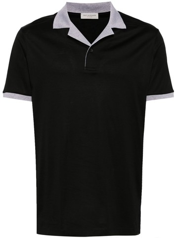 Paul & Shark - contrast-trim cotton polo shirt - men - Cotton - M - Black