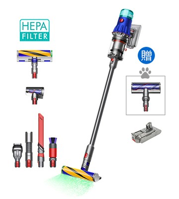 領券再折【獨家特賣】Dyson V12 Detect Slim™ Fluffy 輕量無線吸塵器 (雙主吸頭 雙電池組)