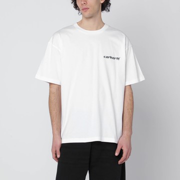 White cotton S/S Caps T-shirt