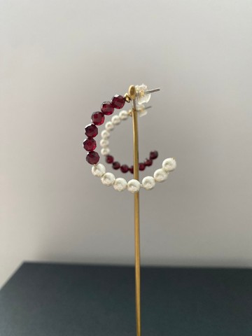 1月誕生石 石榴石 × 棉珍珠