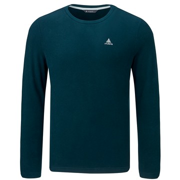 男款經典保暖圓領衫(A2TS2545M深藍/刷絨保暖/素面百搭/圓領保暖)