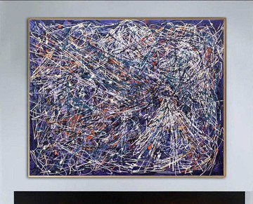 傑克遜波洛克風格畫布現代紋理繪畫