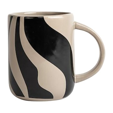 BYON Liz 斑馬紋馬克杯 280ml 適用洗碗機  米色&黑色  1個