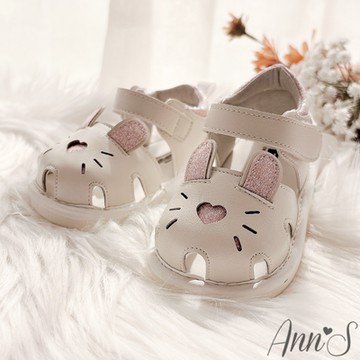 Ann’S愛心小兔子柔軟包覆嗶嗶學步鞋童鞋涼鞋1cm-白