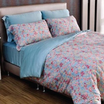 【Caliphil佳麗惠寢具】100%天絲  加大床包被單四件組  春英繽紛/藍   台灣設計製造