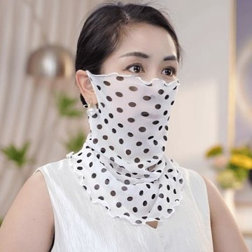 面紗圍巾全臉護耳掛時尚同款紗巾韓版女洛洛套薄款面罩百搭潮頸脖