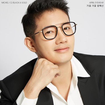 鈦金屬 x 醋酸纖維複合鏡框：黑金配色 匠心設計