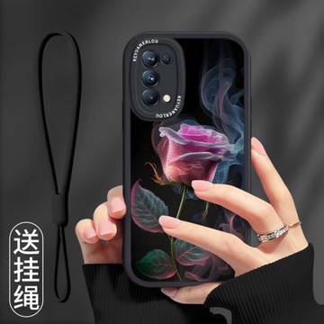 煙熏玫瑰適用opporeno5手機殼新款reno4高級感個性Pro+十軟硅膠全包reno4se小眾情侶OPPO防摔保護套reno5pro