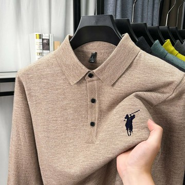 秋冬中厚款男士高級感商務翻領爸爸毛衣寬松打底針織衫毛衣男裝鑫弘-衣錦男裝