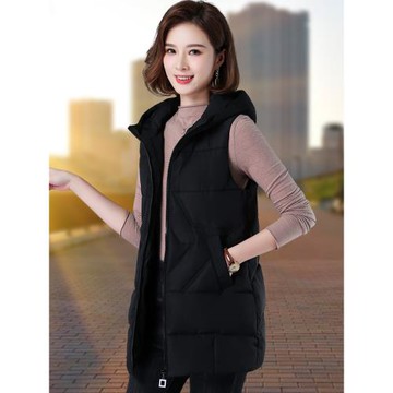 羽絨棉馬甲女中長款2025年新款秋冬媽媽背心棉襖百搭馬夾坎肩外套