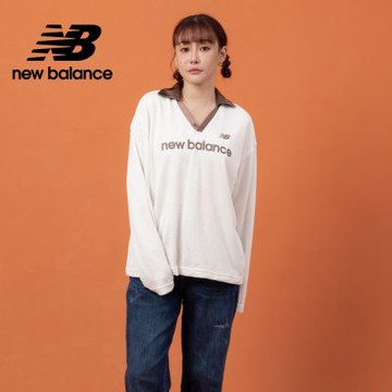 【New Balance】V領長袖球衣_女性_米白色_WT53530SST