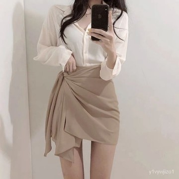 免運 台灣出貨 高級感裙子女夏季2025新款不規則半身裙小個子包臀裙高腰辣妹短裙限時下殺
