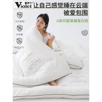 紫羅蘭A類蠶蛹蛋白抑菌春秋被加厚保暖冬被學生宿舍空調被芯被褥