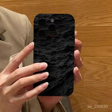 ✨限時下殺✨【精緻碎石紋】黑色係碎石蘋果16P適用iPhone14/12/11/13/15Promax菲林手機硬殻