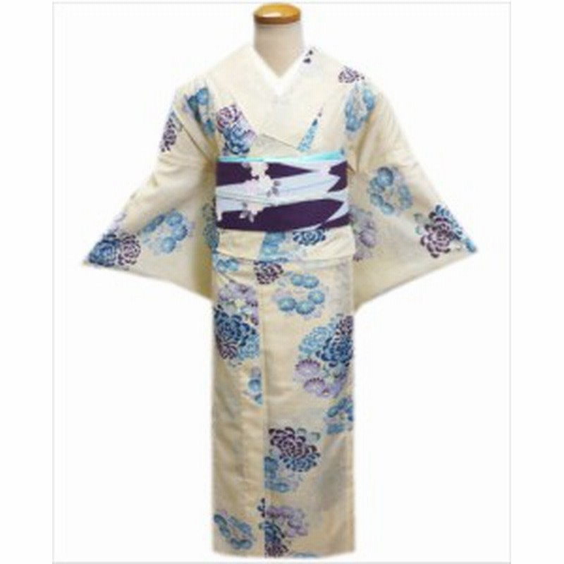 洗える絽 夏物 着物と紗軽装帯 付け帯 セットきなり地乱菊小菊ｍ ｌ 通販 Lineポイント最大1 0 Get Lineショッピング