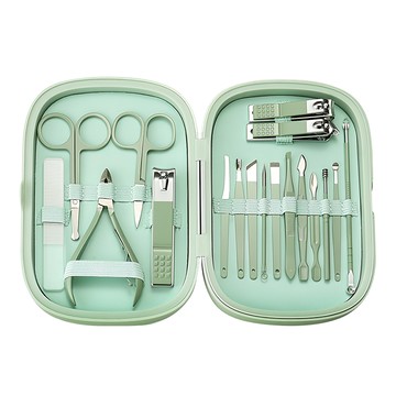 美甲修容18件工具組 碳鋼材質  顏色隨機  1組