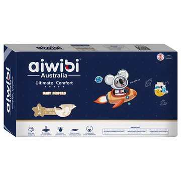 aiwibi 愛薇彼 夜用甄柔瞬吸 黏貼型尿布 9~14kg  L  48片