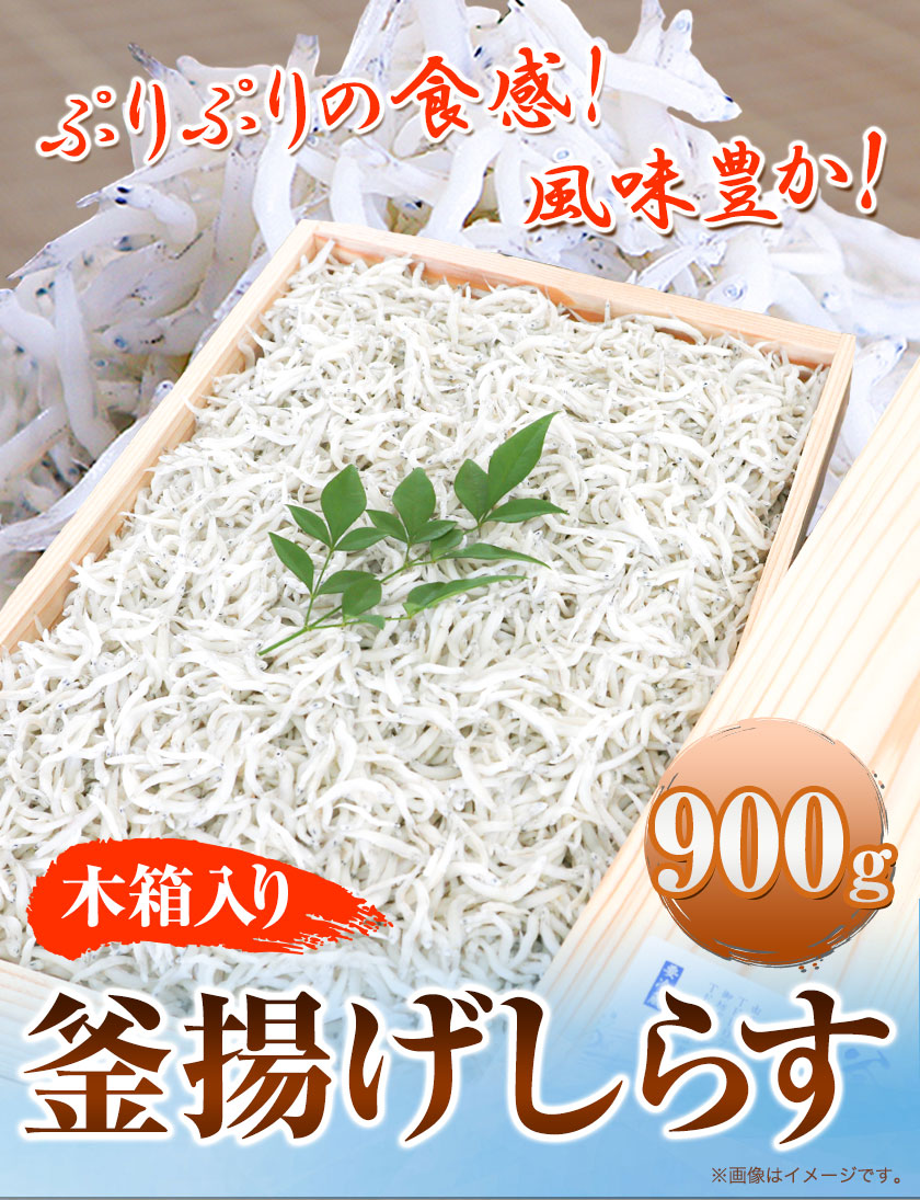 釜揚げしらす900g（木箱) 大五水産 《30日以内に順次出荷(土日祝除く)》 和歌山県 紀の川市 しらす 釜揚げしらす