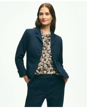 Brooks Brothers Women's Cotton Dobby Jacket | Navy | Size 10
