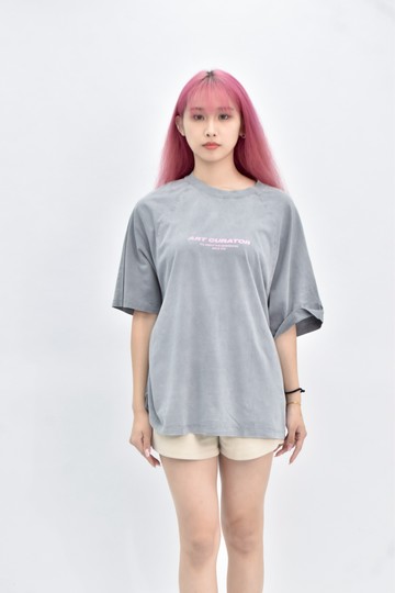 【加購優惠】(M) zara 棉質純棉字母灰色短袖上衣