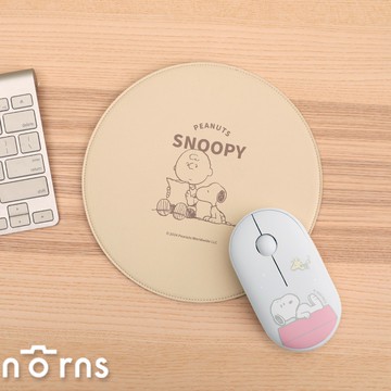 【史努比滑鼠&滑鼠墊2件組💕享95折】三模無線藍牙滑鼠x1.皮革滑鼠墊x1