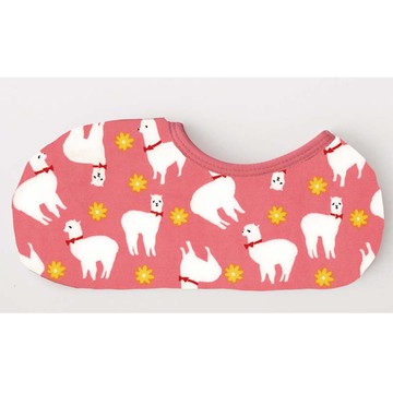 日本丸和 - 雙層機能裏起毛防滑室內襪-羊駝花朵-粉 (21-25cm)-船型