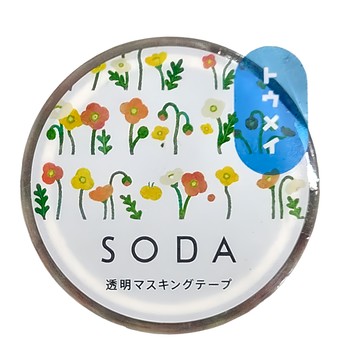 KING JIM HITOTOKI SODA 透明PET卷狀膠帶 10mm x 4m  罌粟花 宮下和設計款  1捲