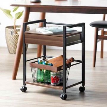 【琦晟】台灣製 兩層抽屜活動印表機架 辦公室收納架 電器架 置物收納推車 主機架 CI-2008AB