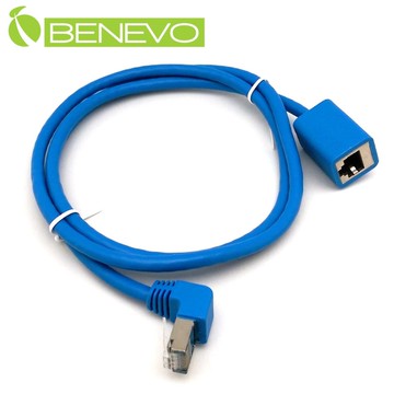 BENEVO上彎型 1M RJ45接頭公對母延長線(Cat6)