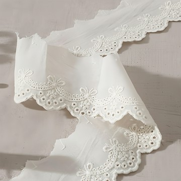 Handis 薩布麗娜棉質刺繡蕾絲  2捲  自然原色