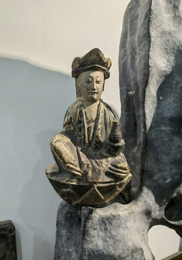 清代老木雕觀音菩薩木雕造像佛像，開臉漂亮木質堅實板正，品相完