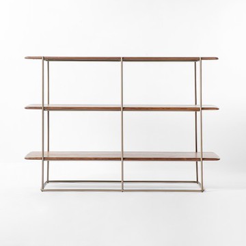 艾禮思複合金屬三層層架 胡桃木