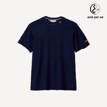 【and per se】男款深藍色吸汗速乾柔軟舒適輕盈易搭配圓領短Ｔ DGT206V8