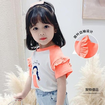 短袖T恤女寶寶小童夏裝兒童裝半袖純棉上衣女童【聚物優品】