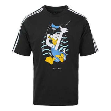 Men's adidas neo Donald Duck Sports Short Sleeve Black T-Shirt