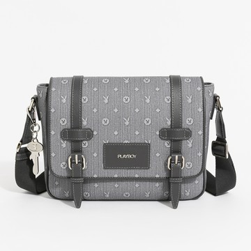 PLAYBOY - 翻蓋斜背包  Grey Refinement系列 - 灰色/162-1403-05-7