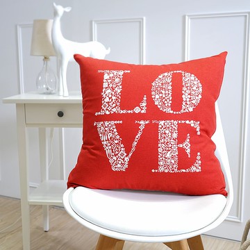 簡約系列抱枕-LOVE(1入/50X50CM)雙面設計