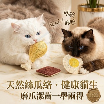 【🔥台灣出貨】純天然絲瓜絡貓玩具 磨牙潔牙解悶神器 貓咪自嗨啃咬耐抓 幼貓換牙防口臭 趣味互動逗貓玩具 頂級質感寵物用