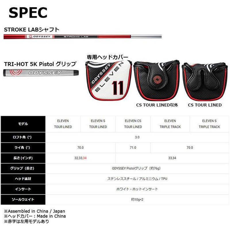 オデッセイ ELEVEN 11 S TOUR LINED 34 ストロークラボ オデッセイ
