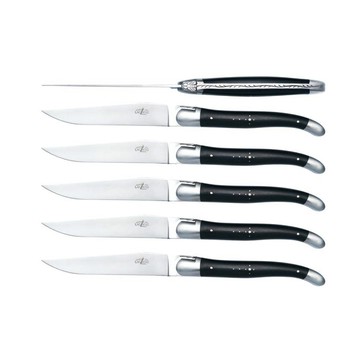 FORGE DE LAGUIOLE | 黑檀木握柄6件餐具禮盒組 (亮/霧面)