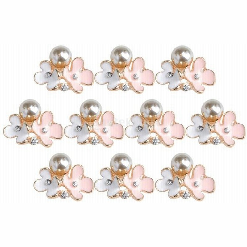 フラットバック 装飾ボタン 結婚式 梨花デザイン Diyヘアアクセサリー 手芸素材 人工パール付き 10本入り 通販 Lineポイント最大0 5 Get Lineショッピング